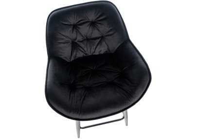 Taburete de bar Gibson 76 de terciopelo, negro