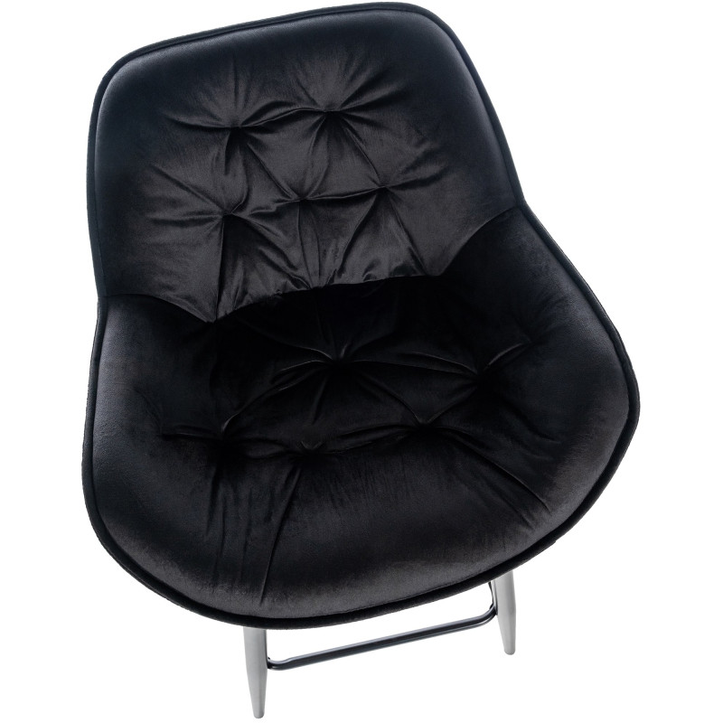 Sgabello da bar Gibson 76 in velluto, nero