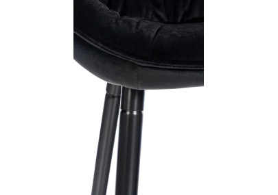 Sgabello da bar Gibson 76 in velluto, nero