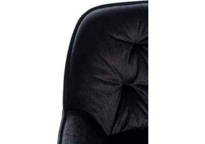 Taburete de bar Gibson 76 de terciopelo, negro