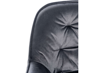 Taburete de bar Gibson 76, terciopelo, gris oscuro