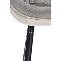 Taburete de bar Gibson 76, gris terciopelo