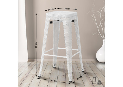 Taburete de bar blanco Fletcher