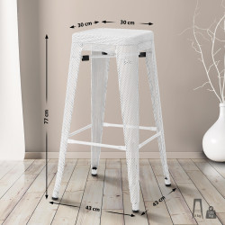 Tabouret de bar blanc Fletcher