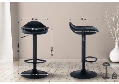 Conjunto de 2 banquetas de bar Alisson pretas