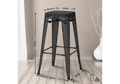 Tabouret de bar noir Fletcher