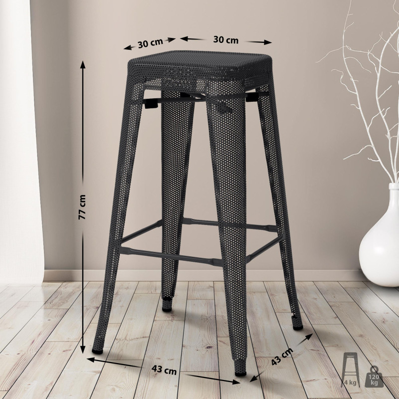 Tabouret de bar Fletcher noir