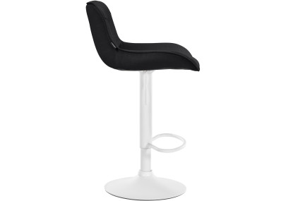 Lot de 2 tabourets de bar Vonore, tissu, blanc/noir