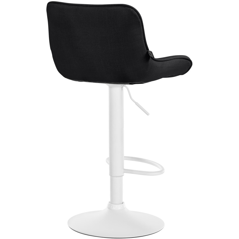 Ensemble de 2 tabourets de bar Vonore, tissu blanc noir