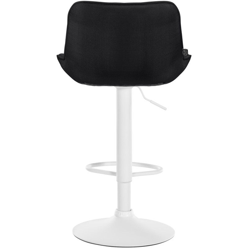 Juego de 2 taburetes de bar Vonore en tela Negro,Blanco