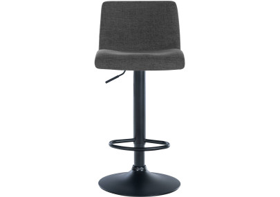 Tabouret de bar Branford, tissu gris foncé