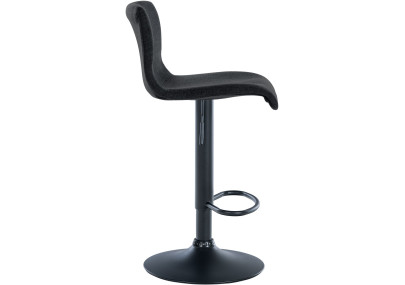 Tabouret de bar Branford, tissu noir