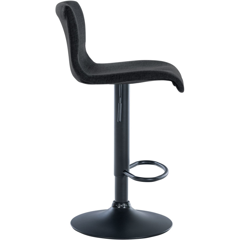 Tabouret de bar Branford, tissu noir