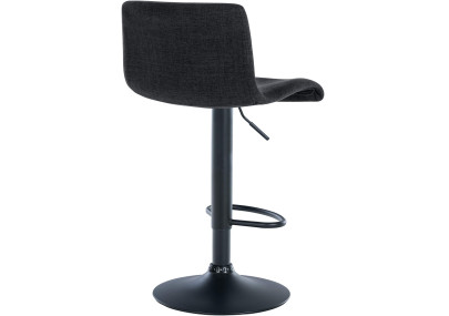 Tabouret de bar Branford, tissu noir