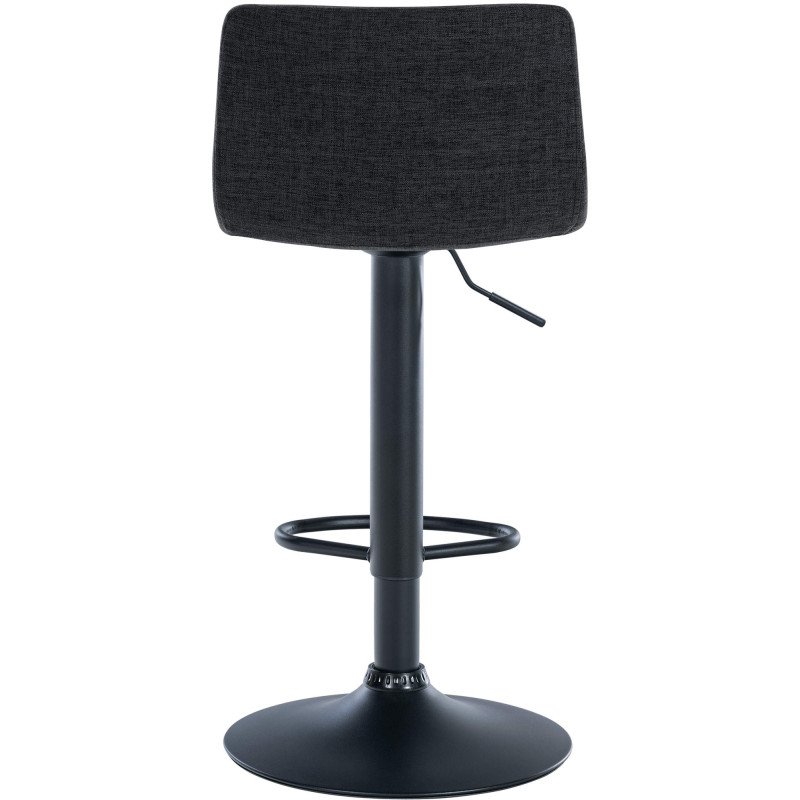 Tabouret de bar Branford, tissu noir