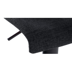 Tabouret de bar en tissu Branford noir