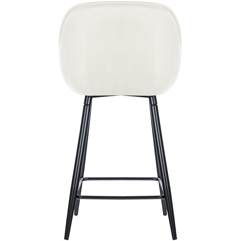 Set di 2 sgabelli da bar Gibson in velluto, crema