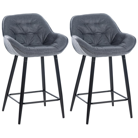 Ensemble de 2 tabourets de bar Gibson, tissu gris