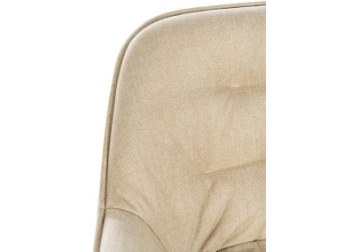 Juego de 2 taburetes de bar Gibson, tapizados en tela color crema