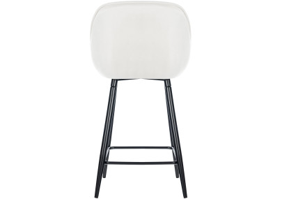 Juego de 2 taburetes de bar Gibson 76 de terciopelo, color blanco crema