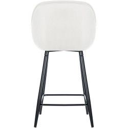 Set di 2 sgabelli da bar Gibson 76 in velluto, bianco crema