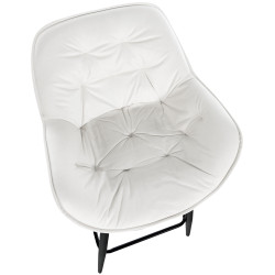 Ensemble de 2 tabourets de bar Gibson 76 en velours blanc crème