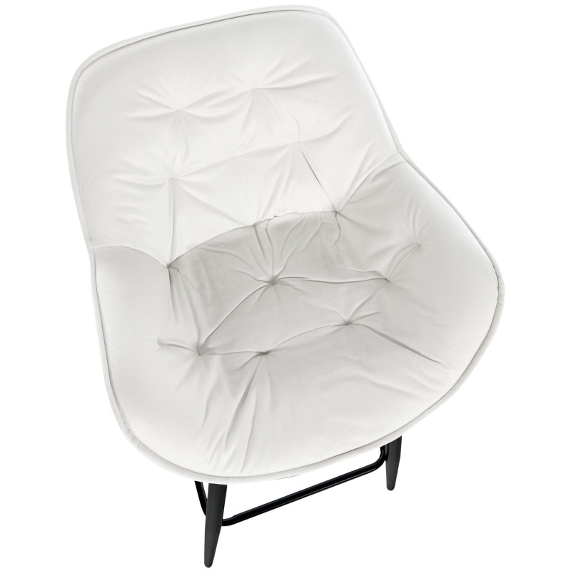 Ensemble de 2 tabourets de bar Gibson 76 en velours blanc crème