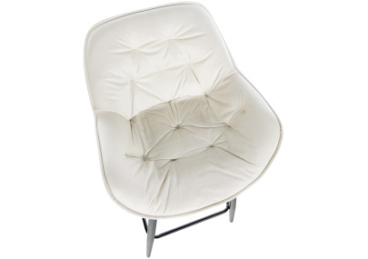 Set di 2 sgabelli da bar Gibson 76 in velluto, crema