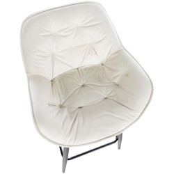 Conjunto de 2 banquetas de bar Gibson 76 em veludo creme.