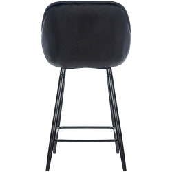 Juego de 2 taburetes de bar Gibson 76 en terciopelo negro