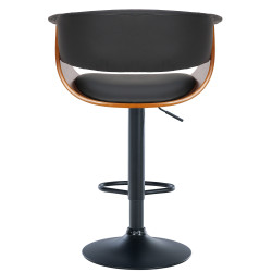 Tabouret de bar Vestal, similicuir, noyer/noir