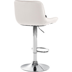 Lot de 2 tabourets de bar Vonore velours chrome crème