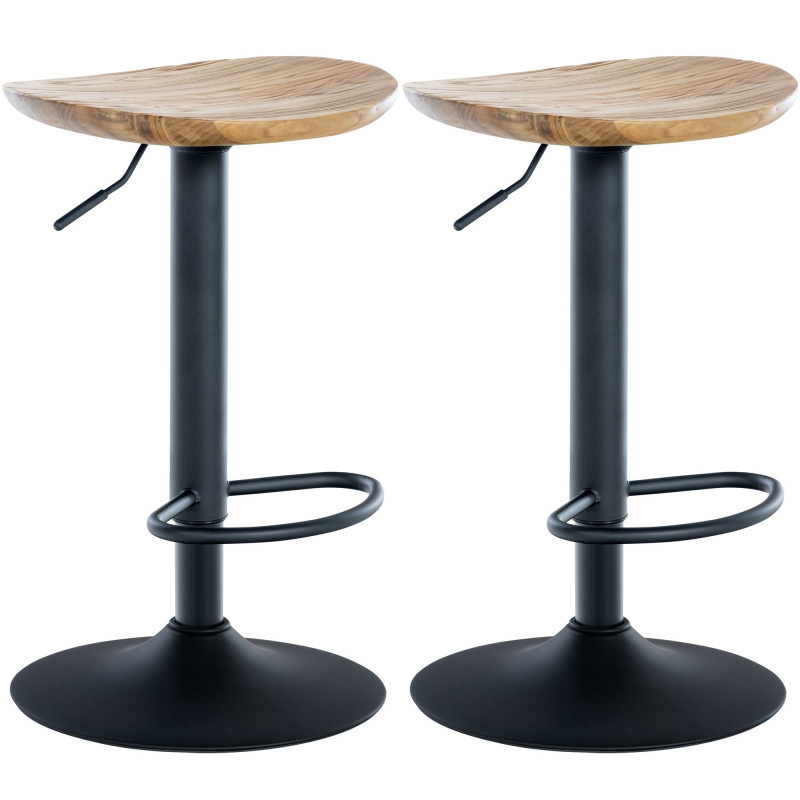 Ensemble de 2 tabourets de bar Skelde naturels