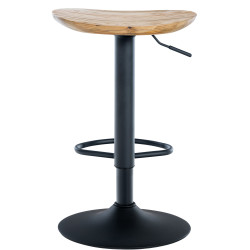 Conjunto de 2 banquetas de bar Skelde em madeira natural