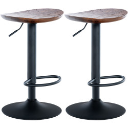 Conjunto de 2 banquetas de bar Skelde, nogueira