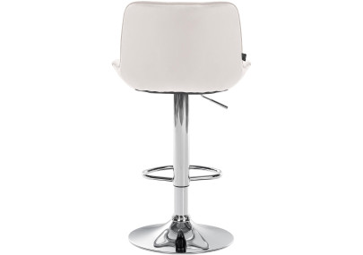 Ensemble de 2 tabourets de bar Vonore, velours, chrome, crème