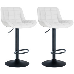 Ensemble de 2 tabourets de bar Tover en similicuir blanc