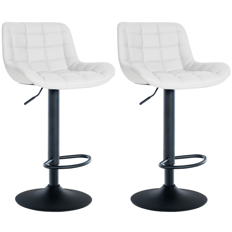 Ensemble de 2 tabourets de bar Tover en similicuir blanc