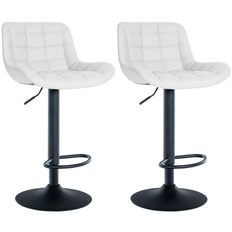 Ensemble de 2 tabourets de bar Tover en similicuir blanc