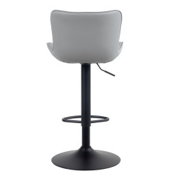 Lot de 2 tabourets de bar Emma, similicuir, gris