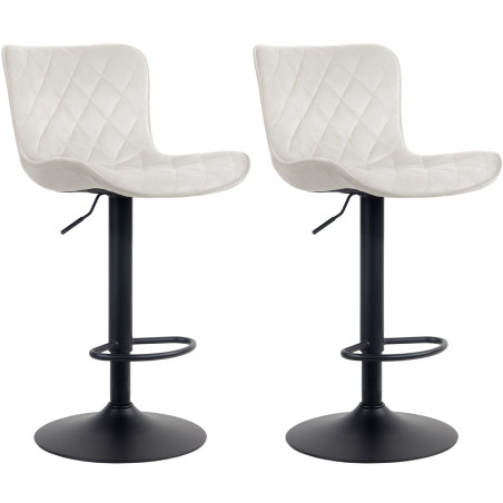 Conjunto de 2 banquetas de bar Emma em veludo creme.