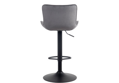 Lot de 2 tabourets de bar Emma en velours gris foncé