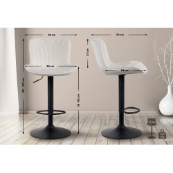 Conjunto de 2 banquetas de bar Linus em veludo creme.