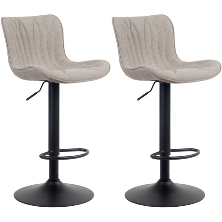 Conjunto de 2 banquetas Linus, tecido bege