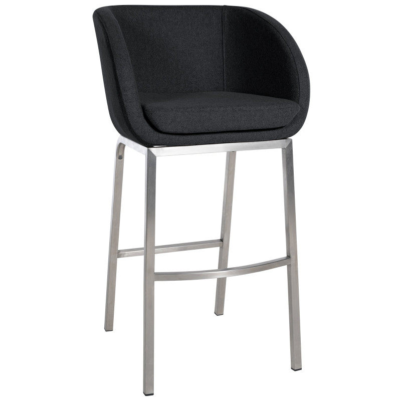 Tabouret de bar en feutre Rockhill E anthracite