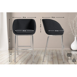Tabouret de bar en feutre Rockhill E anthracite