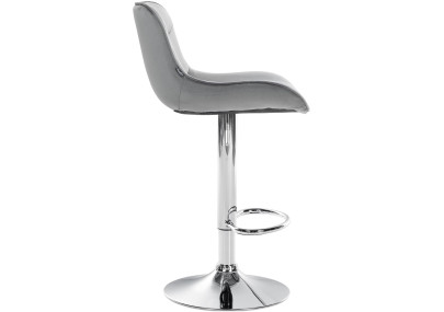 Lot de 2 tabourets de bar Vonore velours gris chrome