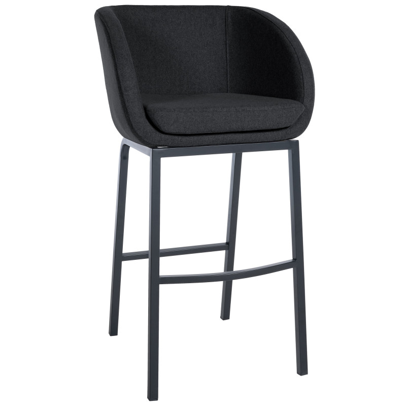 Tabouret de bar en feutre Rockhill B anthracite