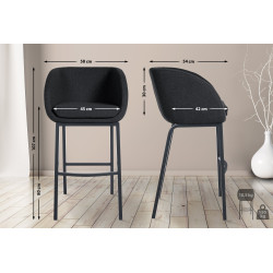 Tabouret de bar en feutre Rockhill B anthracite