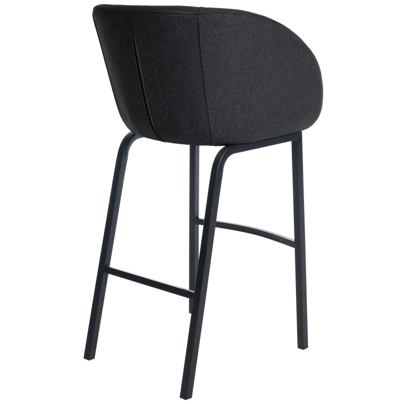 Tabouret de bar en feutre Rockhill B anthracite